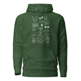 Boston Terrier Doodle Dog Lover Unisex Hoodie . Forest Green