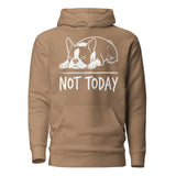 Not Today Lazy Boston Terrier Dog Unisex Hoodie . Latte
