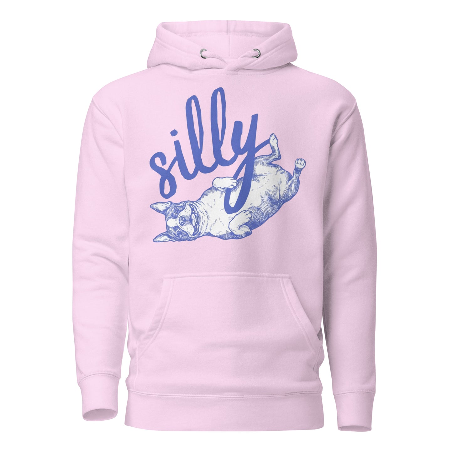 Silly Boston Terrier Dog Upside Down Unisex Hoodie . Lavender