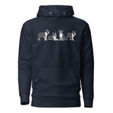4 Boston Terrier Poses Unisex Hoodie . Navy Blazer