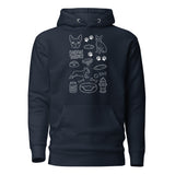 Boston Terrier Doodle Dog Lover Unisex Hoodie . Navy Blazer