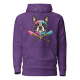 Baseball Drip Boston Terrier Dog Unisex Hoodie . Purple