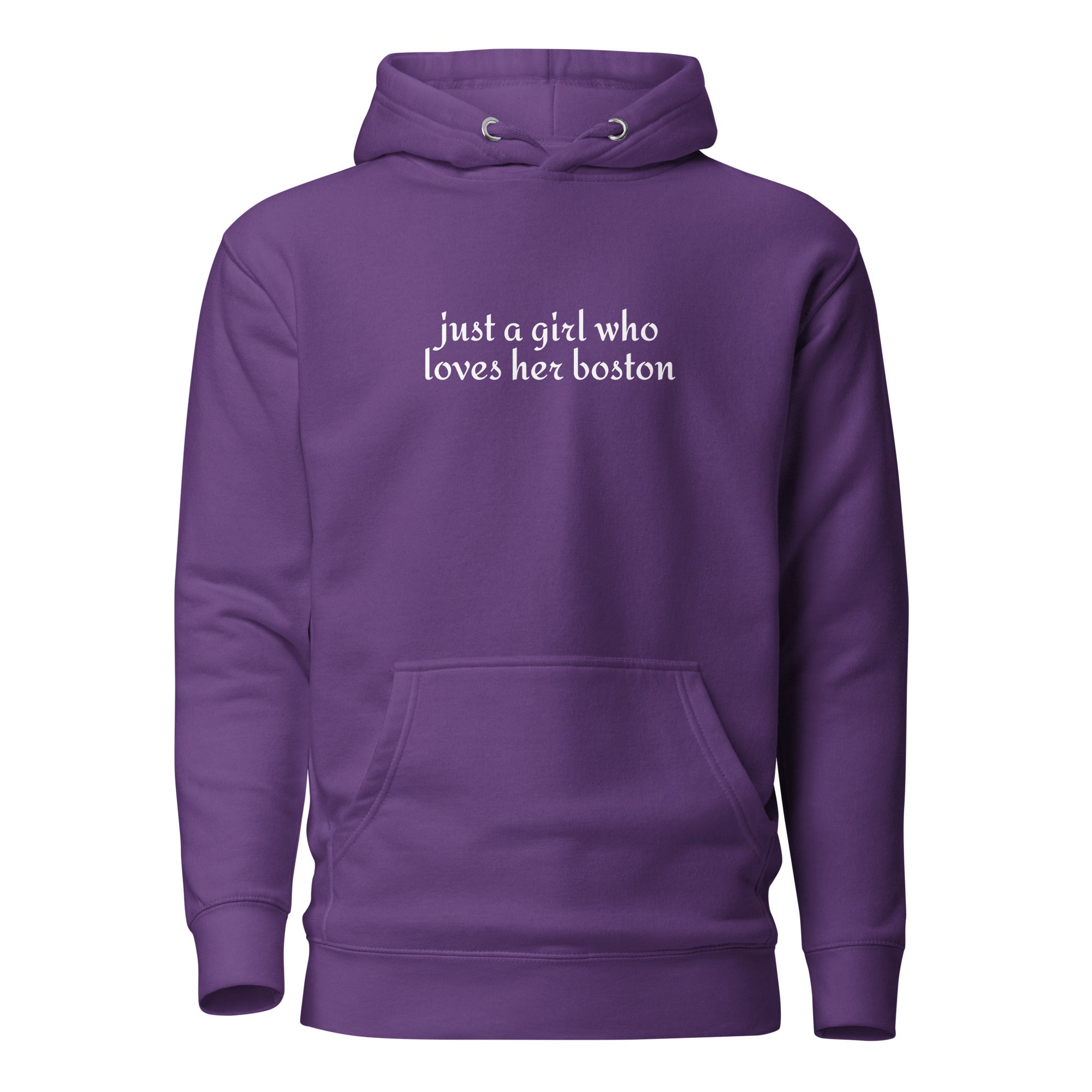Just A Girl Who Loves Her Boston Unisex Hoodie . Purple