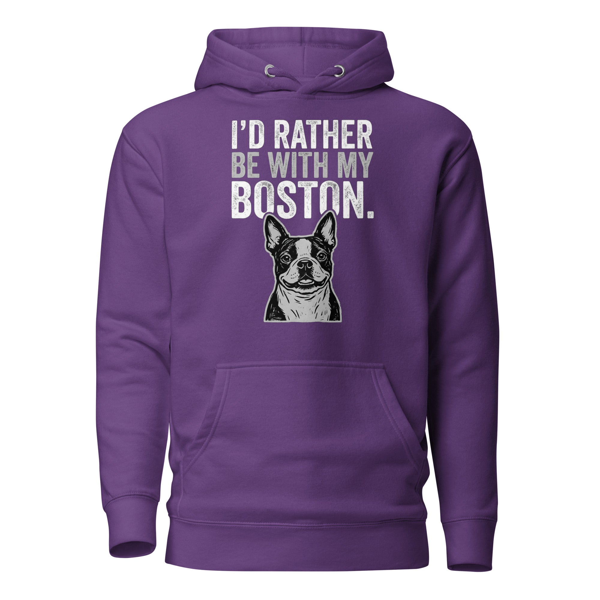 I'd Rather Be With My Boston Unisex Hoodie . Purple