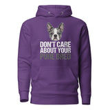 Merle Boston Terrier Dog - Don't Care About Your Pure Bred Unisex Hoodie . Purple