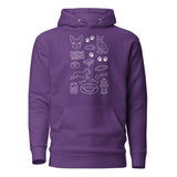 Boston Terrier Doodle Dog Lover Unisex Hoodie . Purple