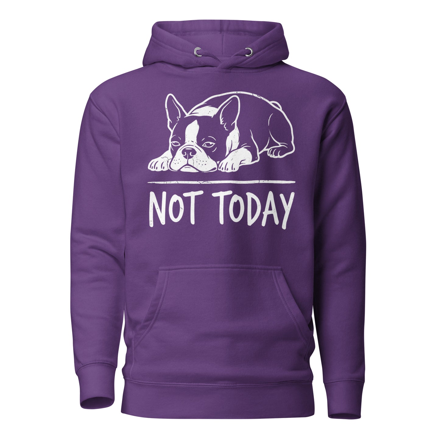 Not Today Lazy Boston Terrier Dog Unisex Hoodie . Purple