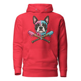 Baseball Drip Boston Terrier Dog Unisex Hoodie . Team Red