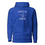 Property Of My Dog Custom Embroidered Unisex Hoodie . Team Royal