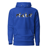4 Boston Terrier Poses Unisex Hoodie . Team Royal