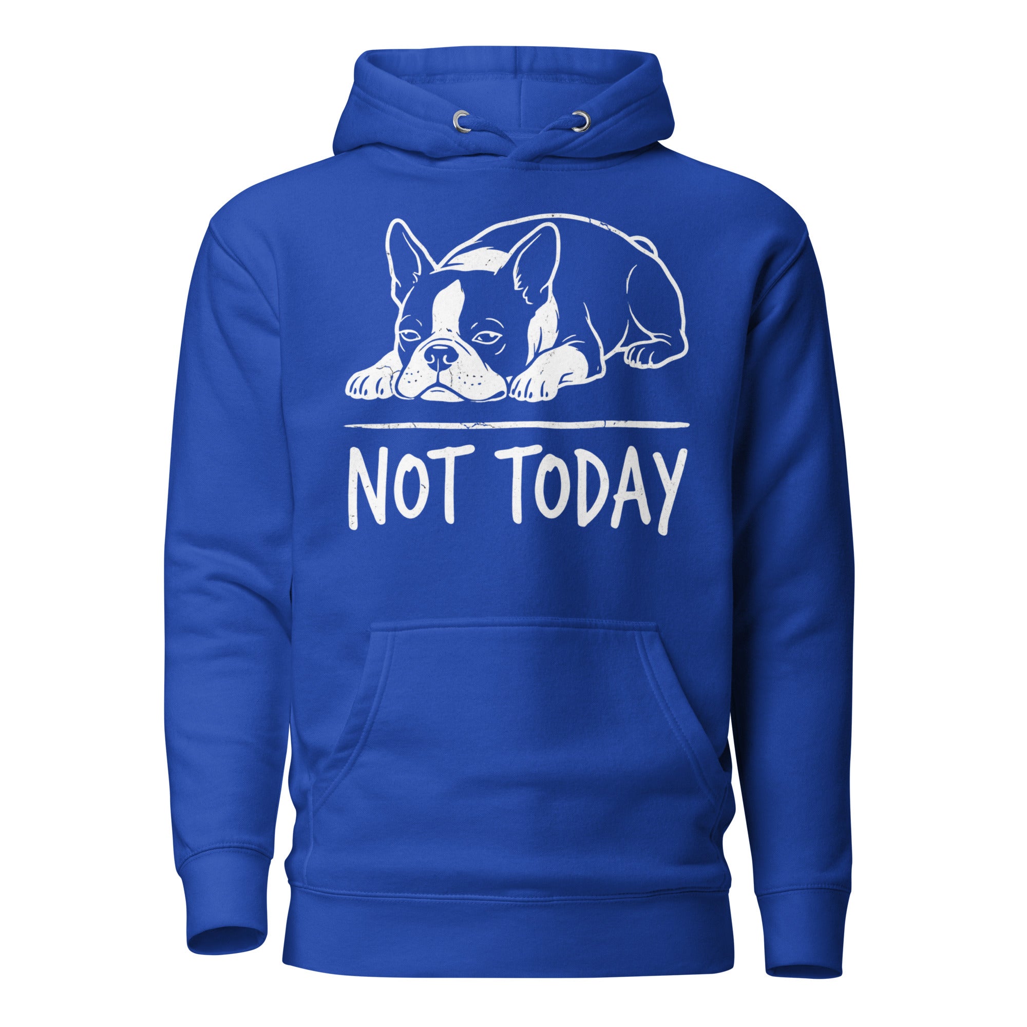 Not Today Lazy Boston Terrier Dog Unisex Hoodie . Team Royal