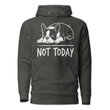 Not Today Lazy Boston Terrier Dog Unisex Hoodie . Vintage Black