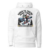 Shred Til You're Dead (Tired) Boston Terrier Snow Club Unisex Hoodie . White