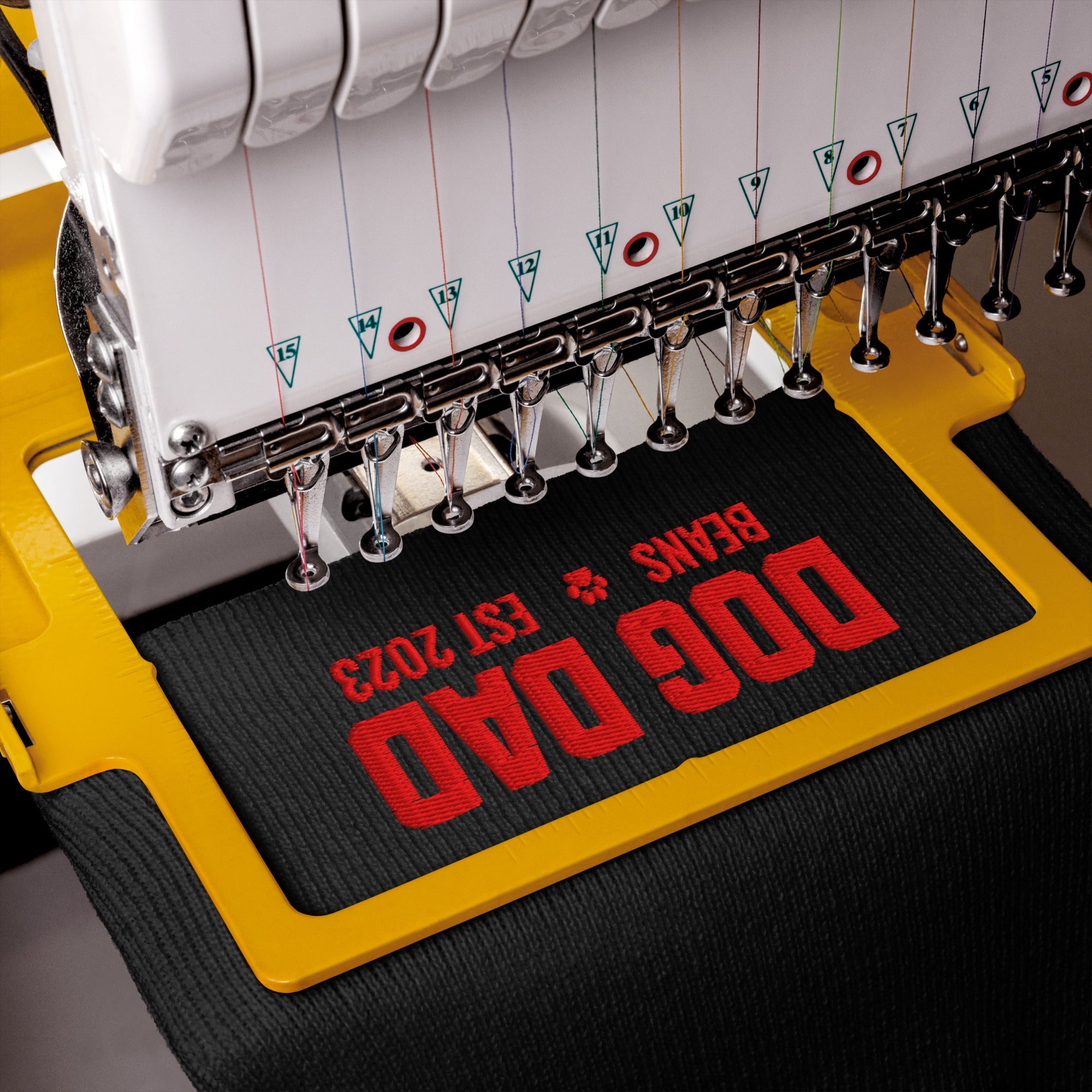 Custom Dog Dad with Dog Name Embroidered Cuffed Beanie .