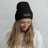 Just A Girl Who Loves Her Husky Cuffed Beanie .