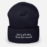 Just A Girl Who Loves Her Jack Russell Terrier Cuffed Beanie . Navy