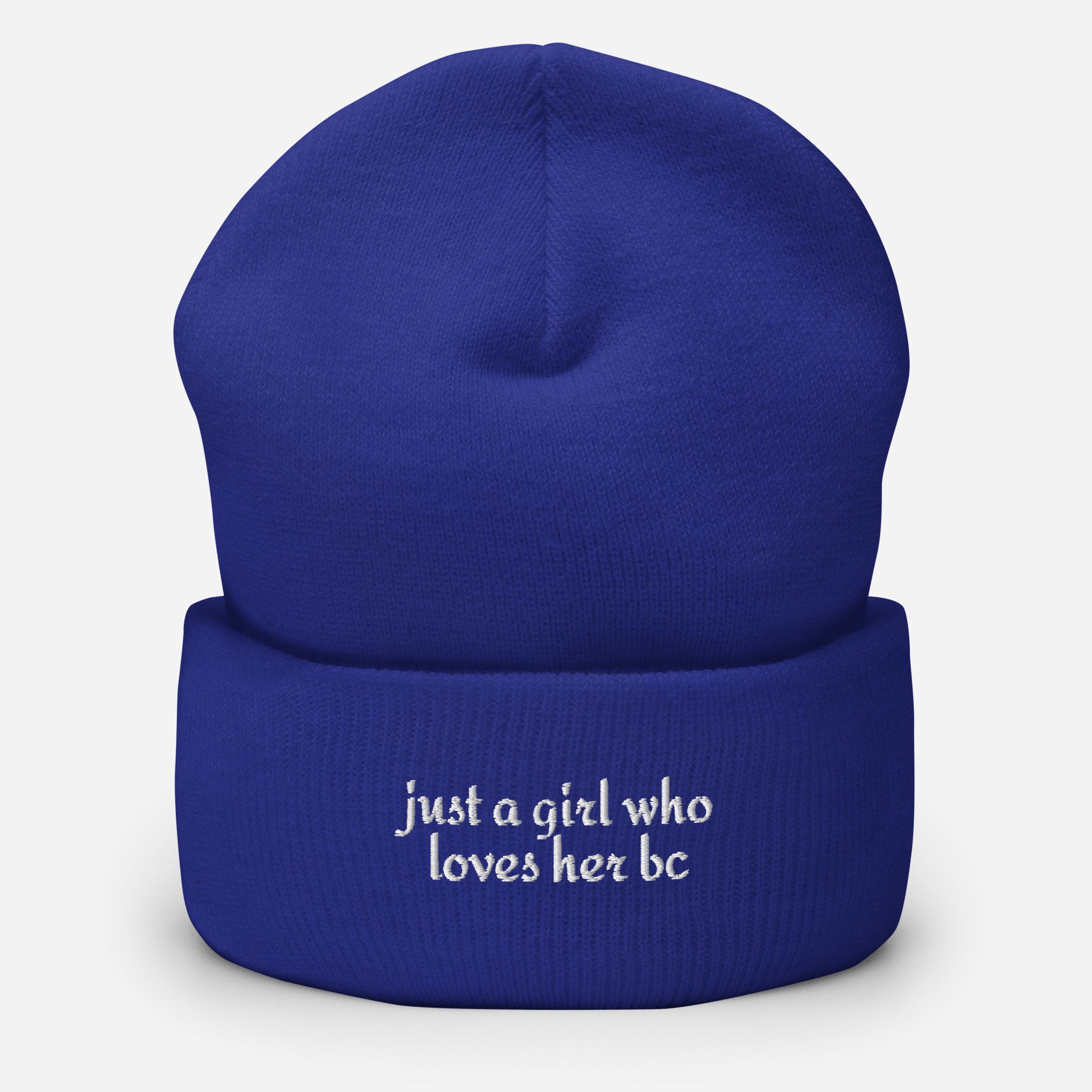 Just A Girl Who Loves Her Border Collie BC Cuffed Beanie . Royal