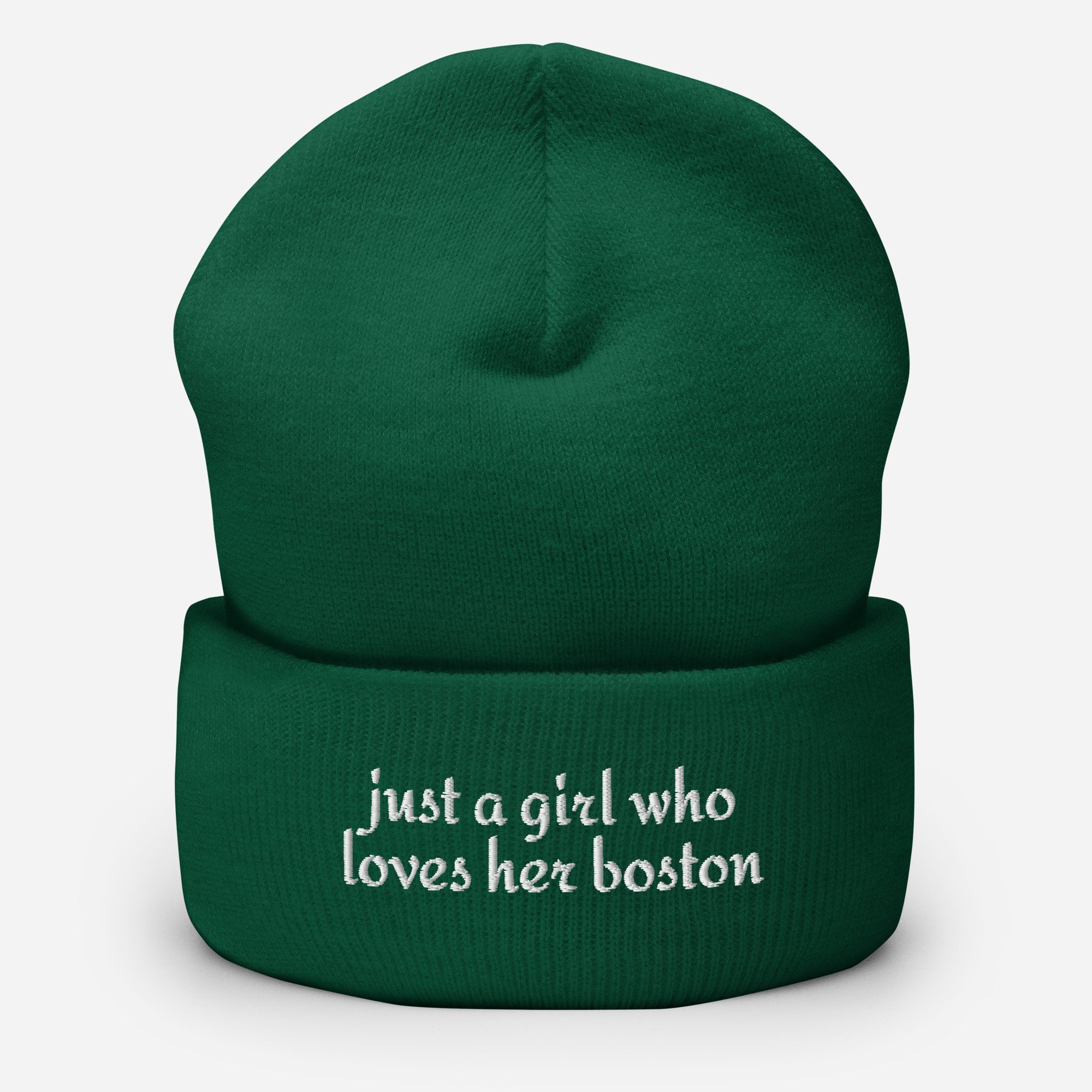 Just A Girl Who Loves Her Boston Cuffed Beanie . Spruce