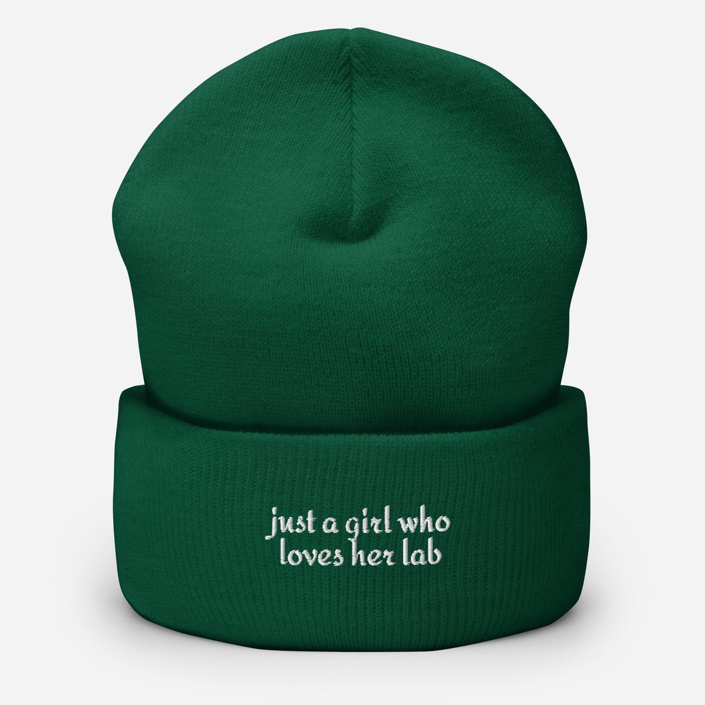 Just A Girl Who Loves Her Lab Cuffed Beanie . Spruce