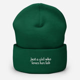 Just A Girl Who Loves Her Lab Cuffed Beanie . Spruce