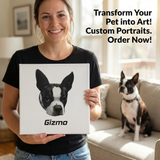 Custom Canvas Boston Terrier Dog Portraits .