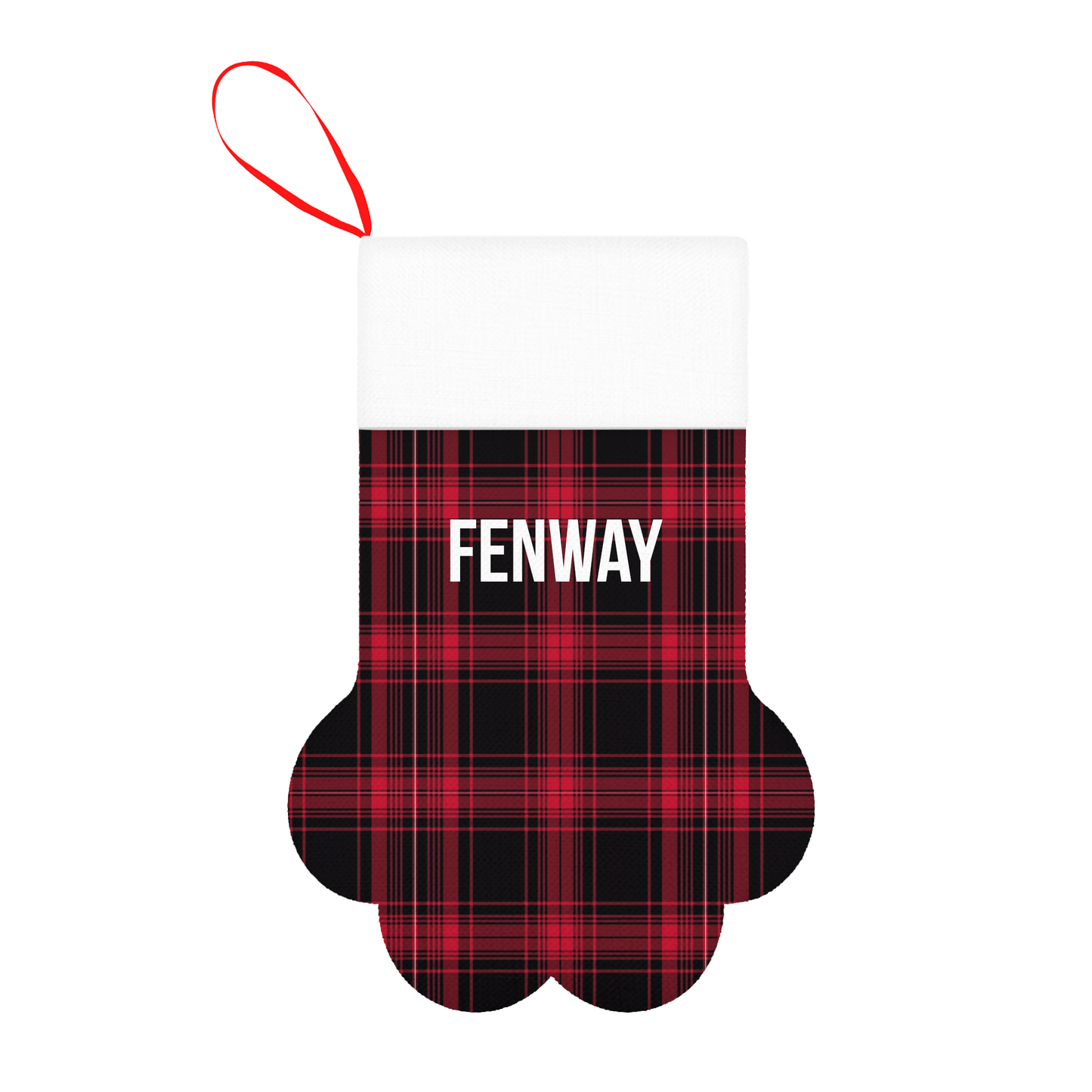 Custom Dog Paw Christmas Stocking with Your Dog's Name .