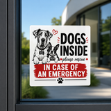 Custom Dogs Inside Emergency Sticker | Personalized Pet Rescue Alert Decal for Car, Window or Home .