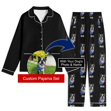 Women's Funny Boston Terrier Pajama Set - Cute Bulldog Print Sleepwear & Lounge Set, Sizes S-XXL