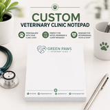 Personalized Veterinary Notepad, Custom Vet Clinic Notepad, Veterinary Office Stationery, Animal Hospital Note Pad, Vet Receptionist Gift
