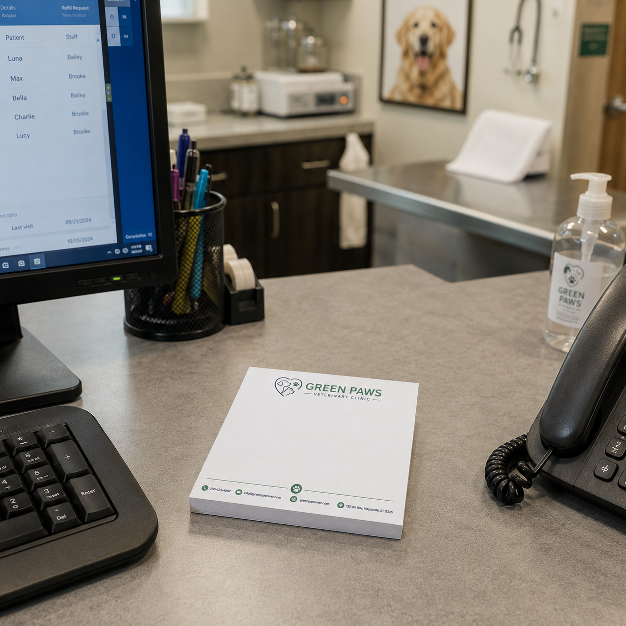 Personalized Veterinary Notepad, Custom Vet Clinic Notepad, Veterinary Office Stationery, Animal Hospital Note Pad, Vet Receptionist Gift