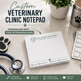 Personalized Veterinary Notepad, Custom Vet Clinic Notepad, Veterinary Office Stationery, Animal Hospital Note Pad, Vet Receptionist Gift