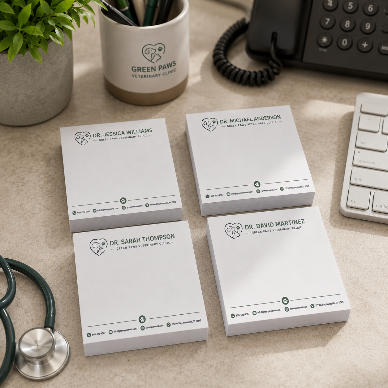 Personalized Veterinary Notepad, Custom Vet Clinic Notepad, Veterinary Office Stationery, Animal Hospital Note Pad, Vet Receptionist Gift