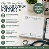 Personalized Veterinary Notepad, Custom Vet Clinic Notepad, Veterinary Office Stationery, Animal Hospital Note Pad, Vet Receptionist Gift