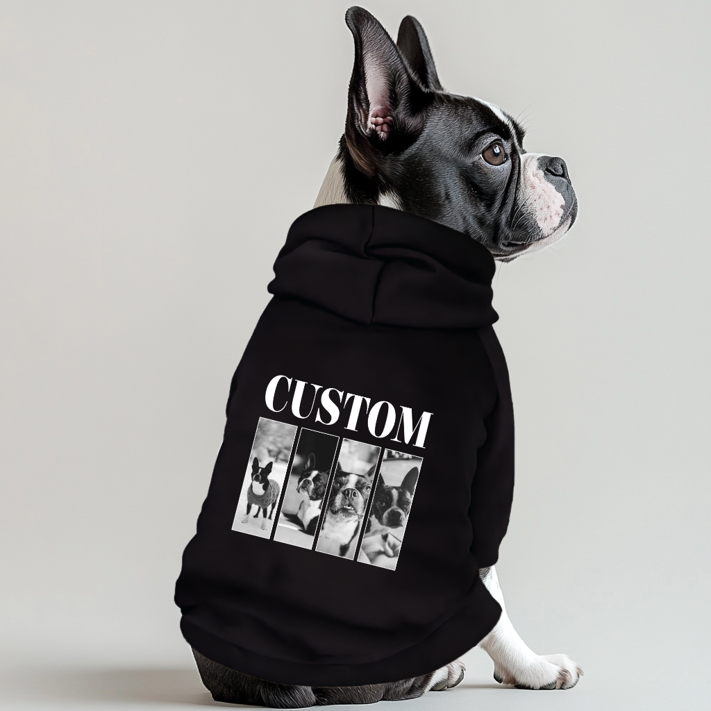 Custom Vintage Photos 100% Cotton Dog Fleece Hoodie