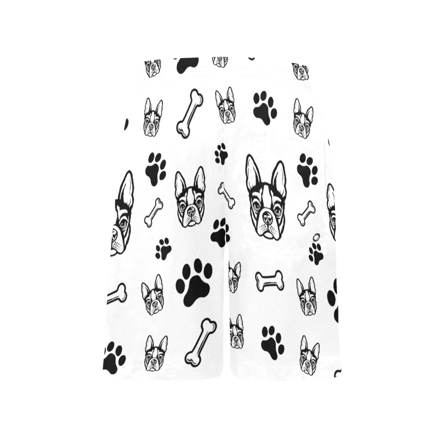 Boston Terrier Paws and Bones Boys' Casual Beach Shorts