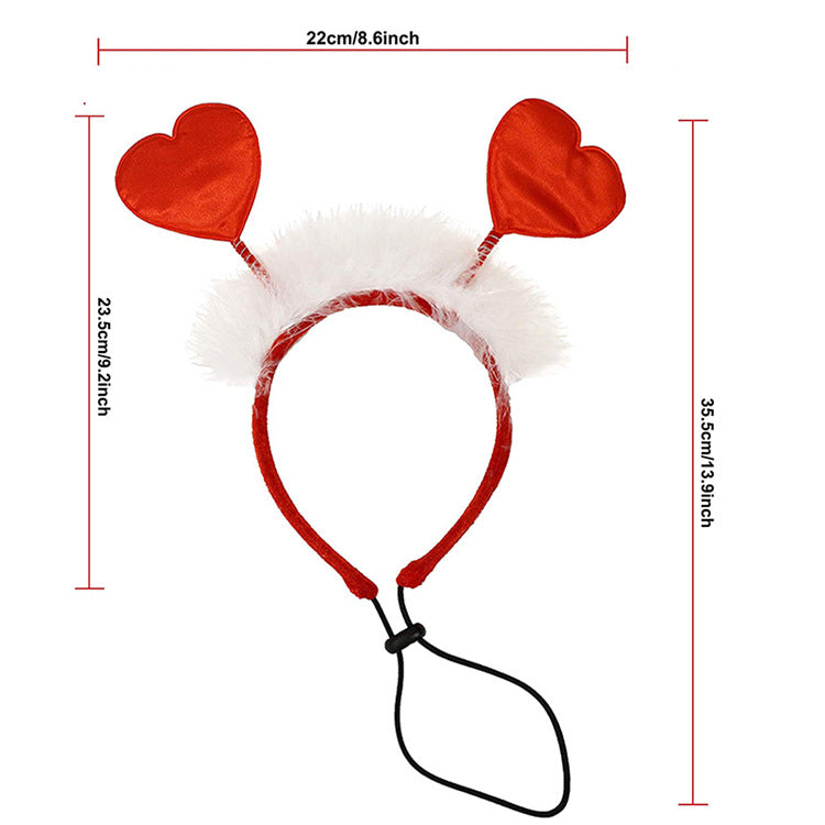 Dogs Valentine's Day Love Hairband and Neck Ruffle .