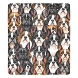 Boston Terrier Dogs Crowd Ultra-Soft Micro Fleece Blanket .