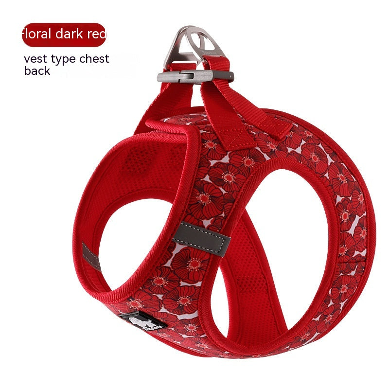 TrueLove Fashion Dog Harness With Velvro . Red Gesang