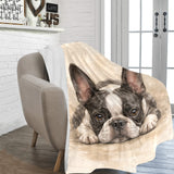Watercolor Boston Terrier Dog Art Print Ultra-Soft Micro Fleece Blanket .
