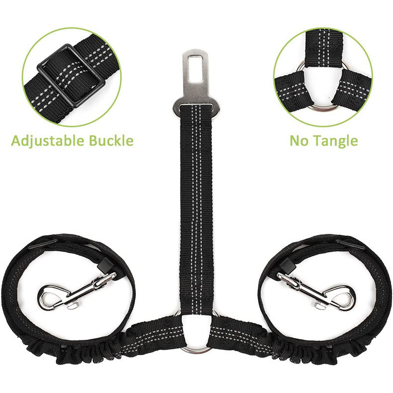 Dog Car Seat Belt Double-ended One For Two