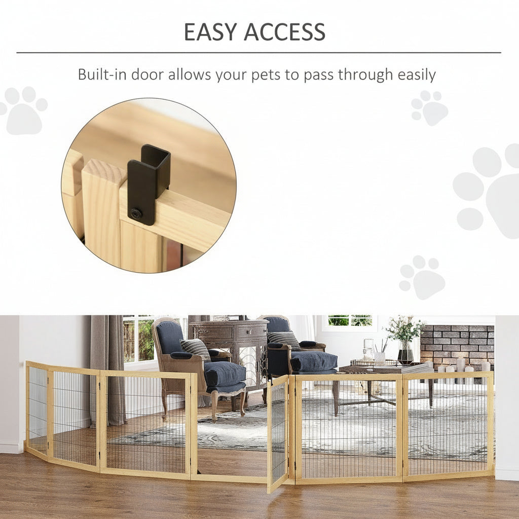Wood & Metal Pet Gate - Secure Barrier for Dogs & Puppies .
