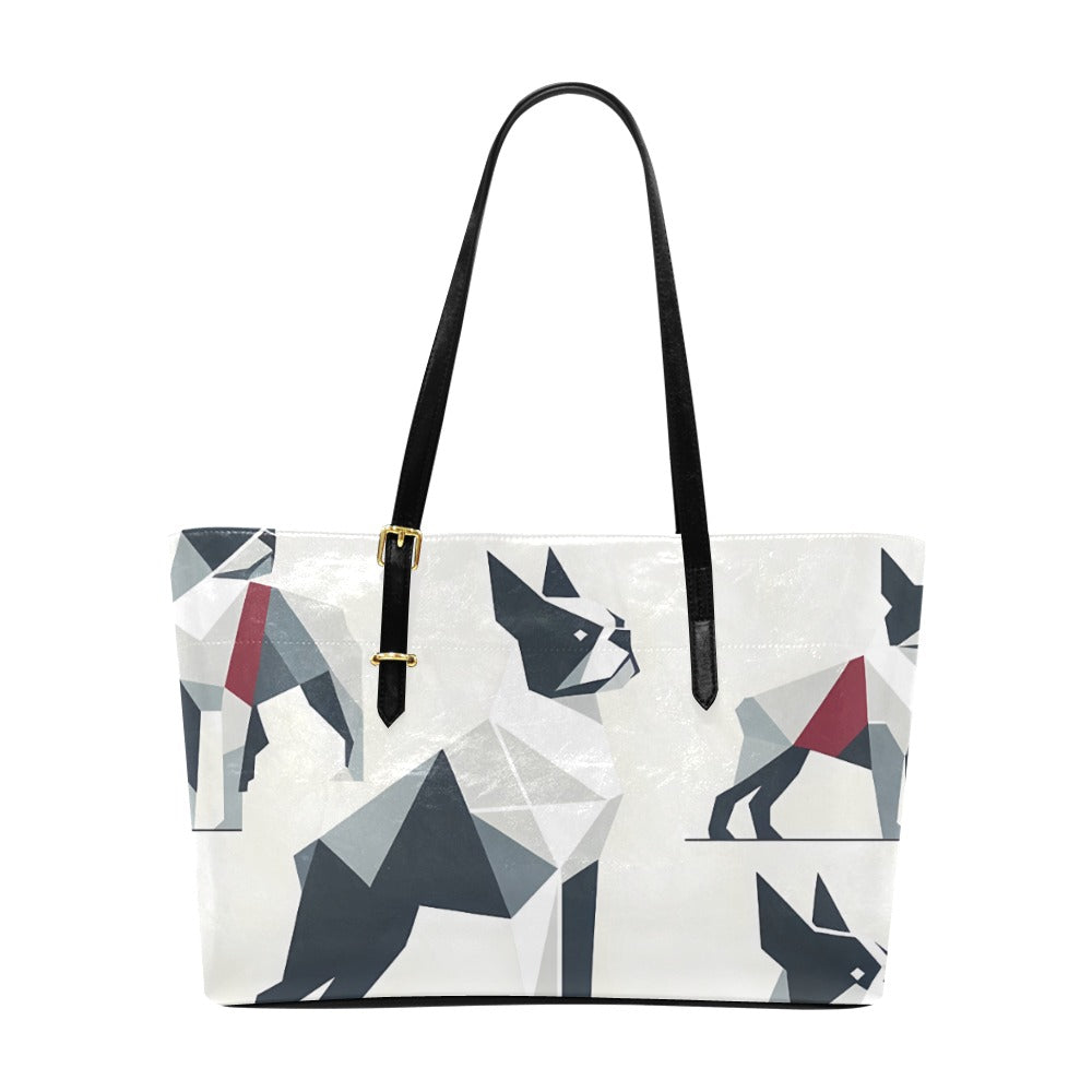 Geometric Terrier Elegance - Euramerican Tote Bag (Model1656) (Large)