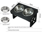 Adjustable Elevated Stainless Steel Plastic Slow Feeder Dog Bowl