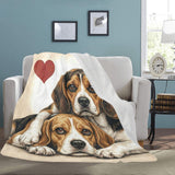 Two Beagles Love Portrait Ultra-Soft Micro Fleece Blanket