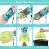 Portable Dog Pooper Scooper With Built-in Poop Bag Dispenser
