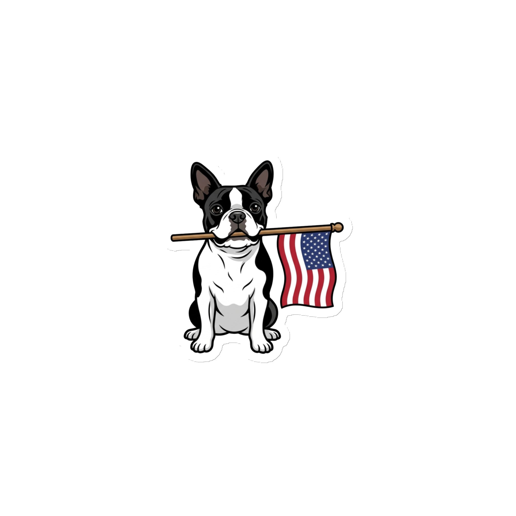 American Flag Boston Terrier Dog Magnet . 3″×3″