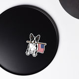 American Flag Boston Terrier Dog Magnet .