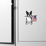 American Flag Boston Terrier Dog Magnet .
