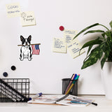 American Flag Boston Terrier Dog Magnet .