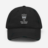Relax, Nothing Is Under Control Boston Terrier Dog Distressed Dad Hat . Black